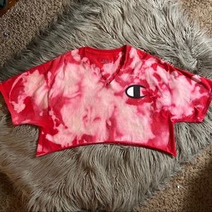 Distressed champion crop tee